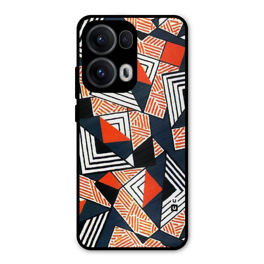 Colored Cuts Pattern Metal Back Case for Oppo Reno13 Pro