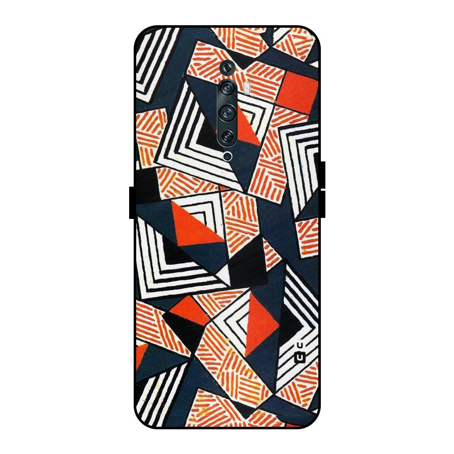 Colored Cuts Pattern Metal Back Case for Oppo Reno2 F