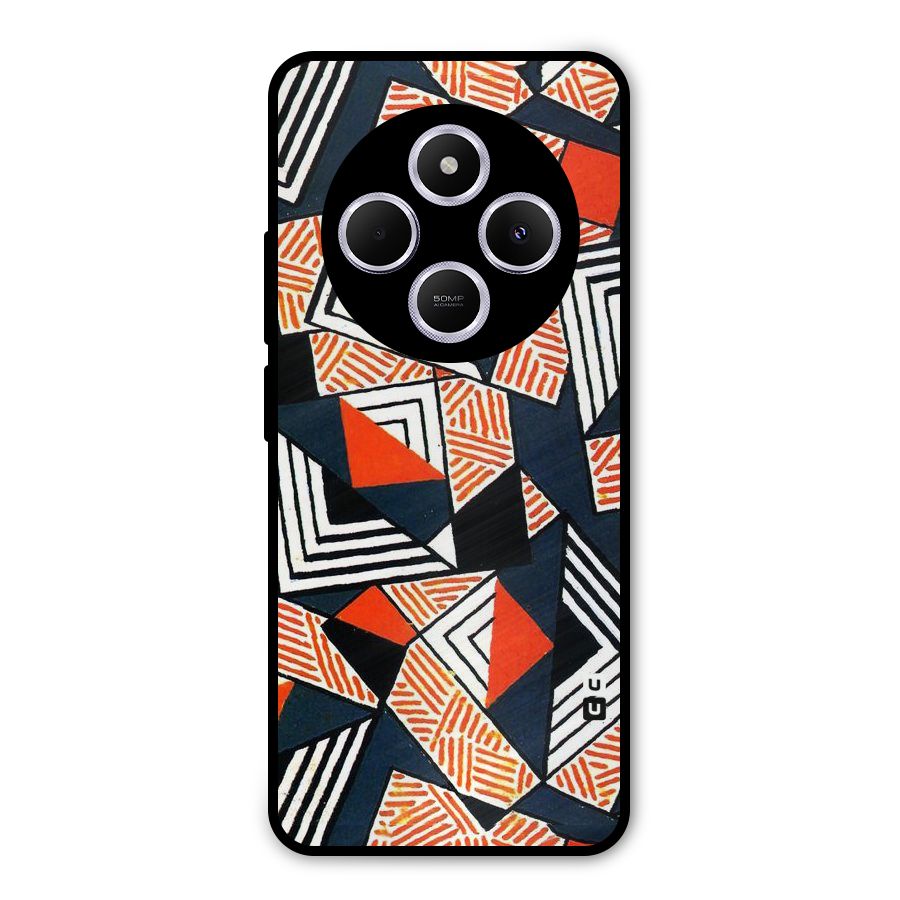 Colored Cuts Pattern Metal Back Case for Poco C75 5G