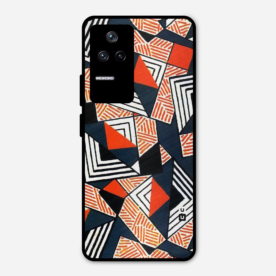 Colored Cuts Pattern Metal Back Case for Poco F4 5G