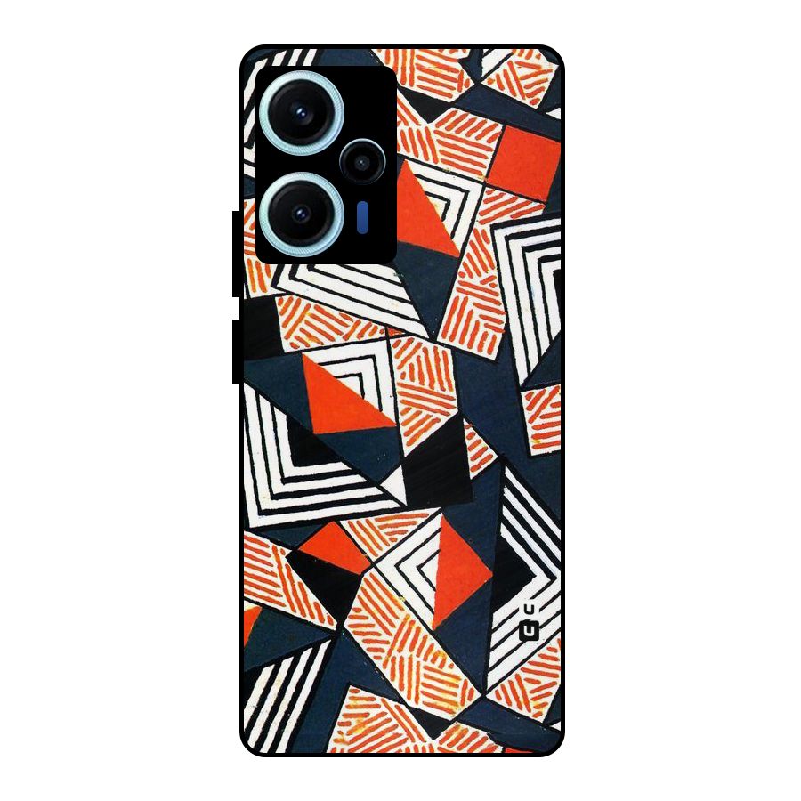 Colored Cuts Pattern Metal Back Case for Poco F5