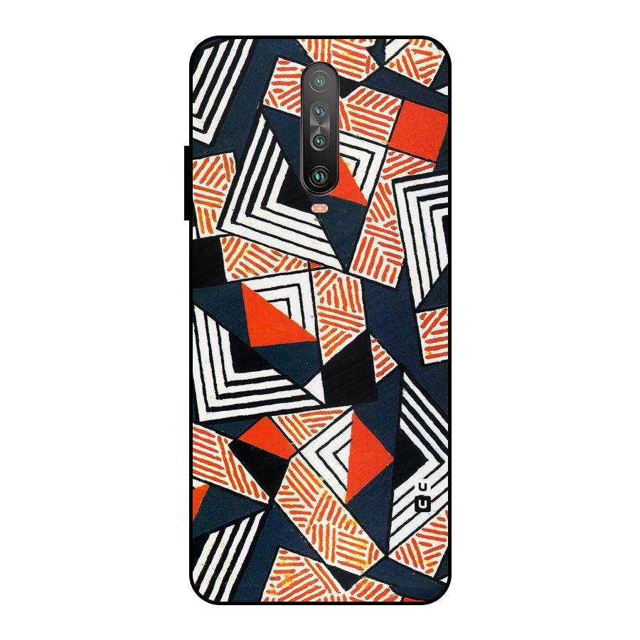 Colored Cuts Pattern Metal Back Case for Poco X2