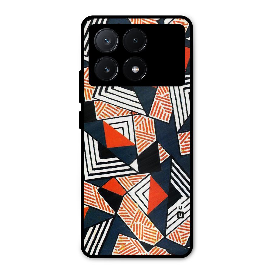Colored Cuts Pattern Metal Back Case for Poco X6 Pro