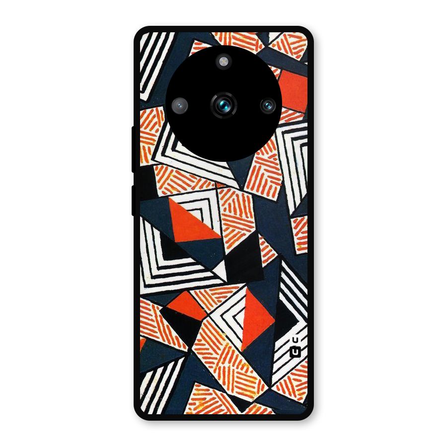 Colored Cuts Pattern Metal Back Case for Realme 11 Pro Plus