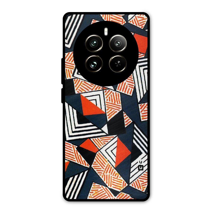 Colored Cuts Pattern Metal Back Case for Realme 12 Pro