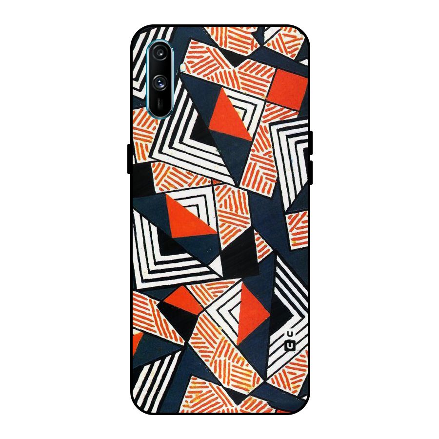 Colored Cuts Pattern Metal Back Case for Realme C3