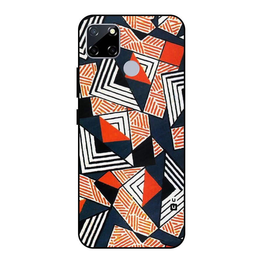 Colored Cuts Pattern Metal Back Case for Realme Narzo 20