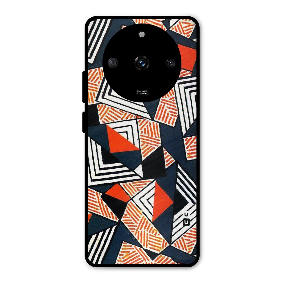 Colored Cuts Pattern Metal Back Case for Realme Narzo 60 5G