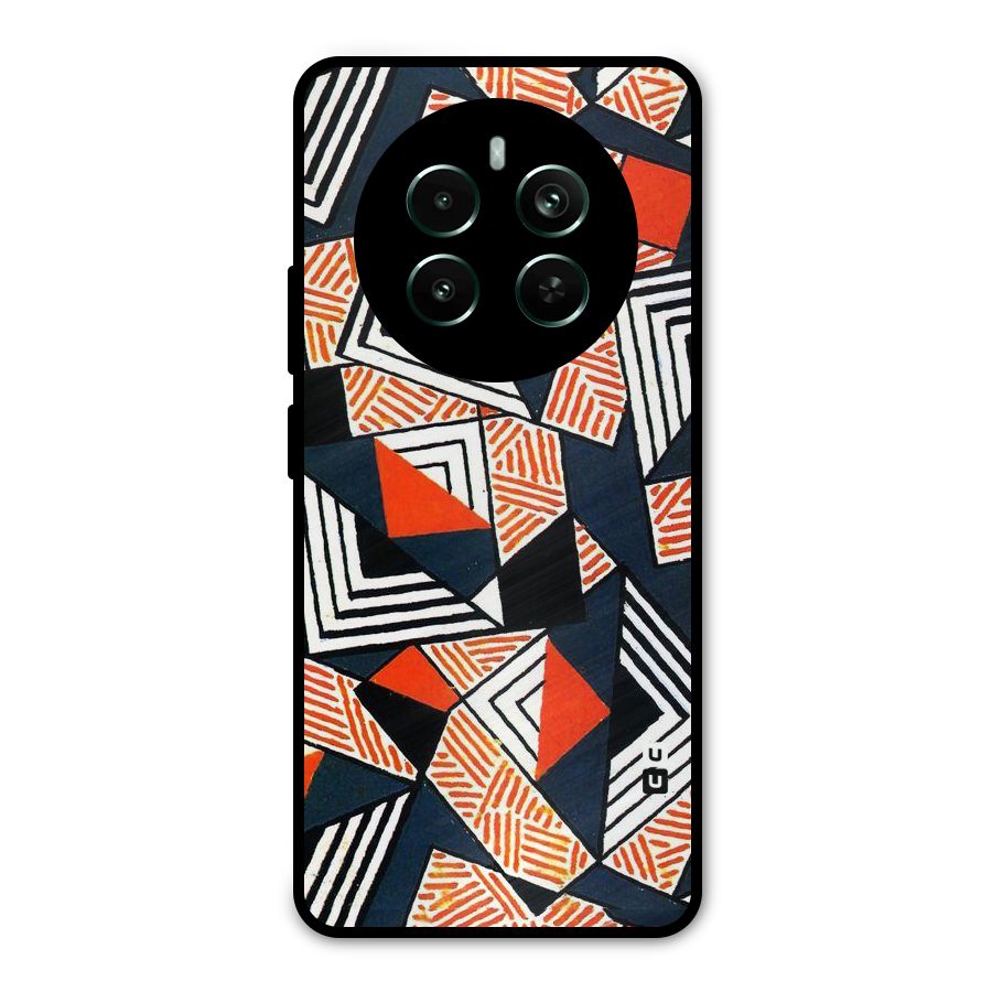 Colored Cuts Pattern Metal Back Case for Realme Narzo 70 Pro