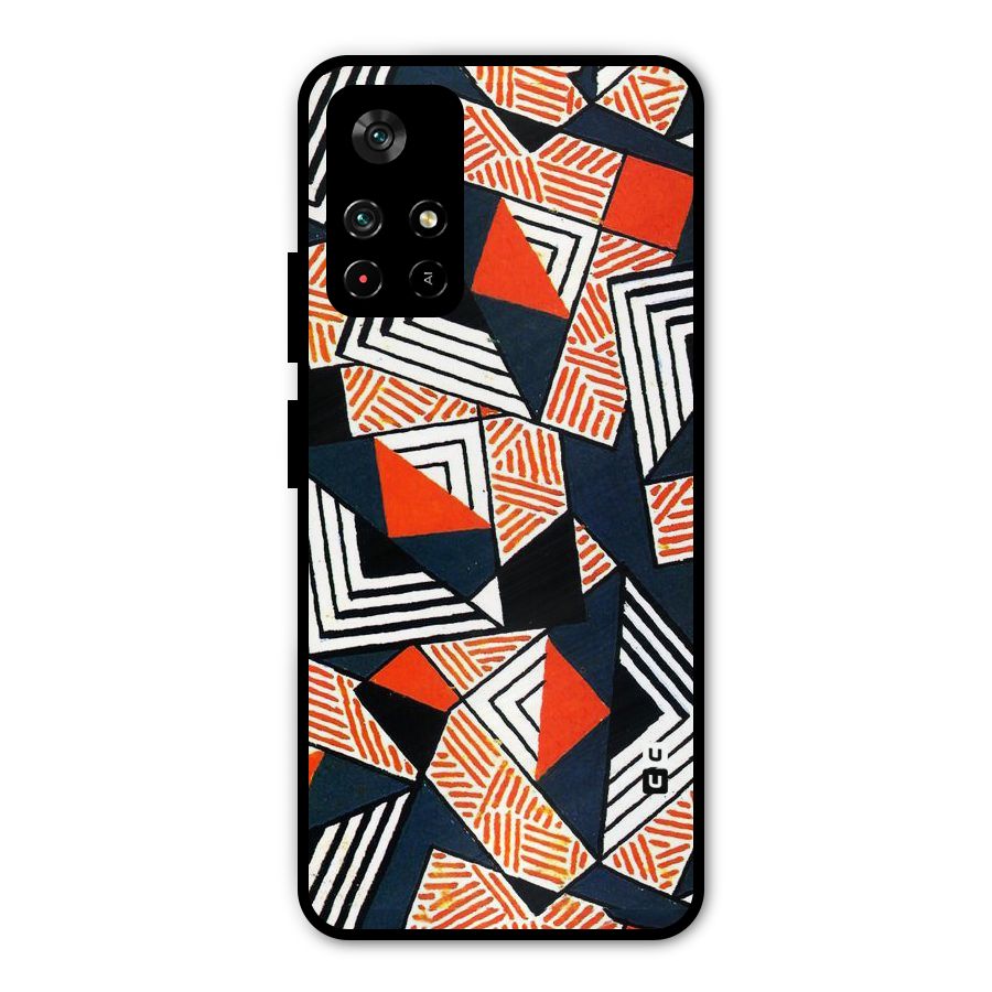 Colored Cuts Pattern Metal Back Case for Redmi Note 11T 5G