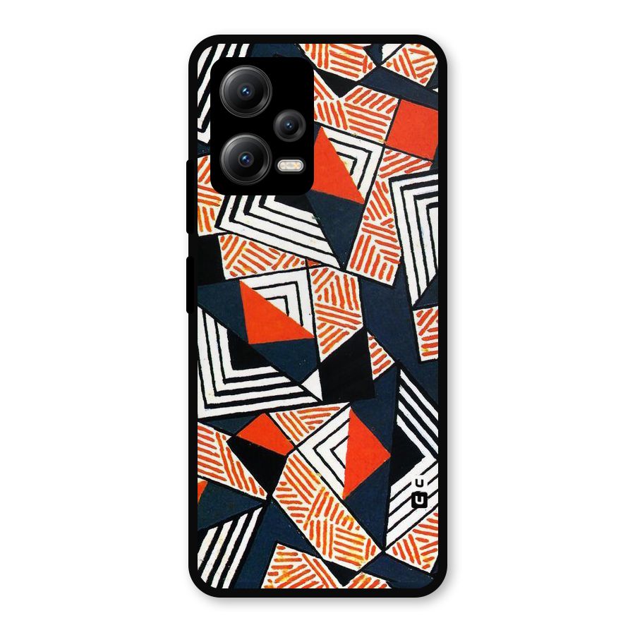 Colored Cuts Pattern Metal Back Case for Redmi Note 12 5G