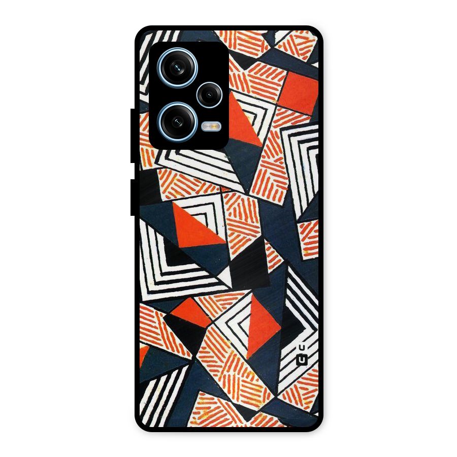 Colored Cuts Pattern Metal Back Case for Redmi Note 12 Pro
