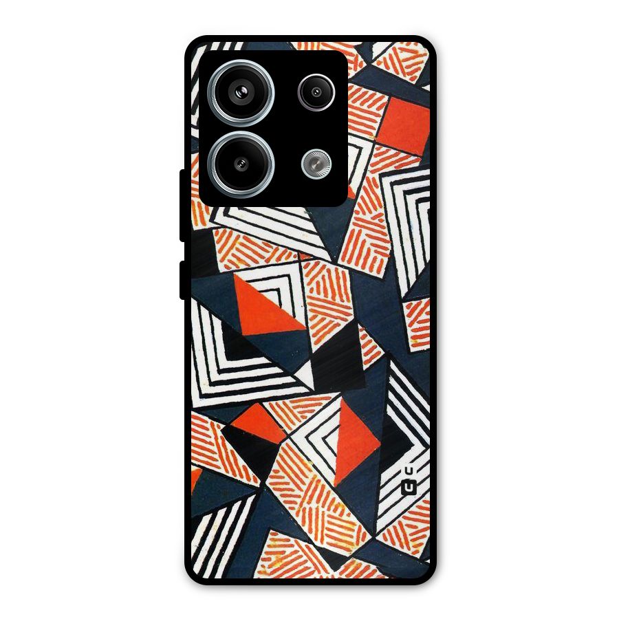 Colored Cuts Pattern Metal Back Case for Redmi Note 13 Pro 5G