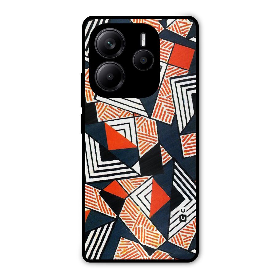 Colored Cuts Pattern Metal Back Case for Redmi Note 14 5G