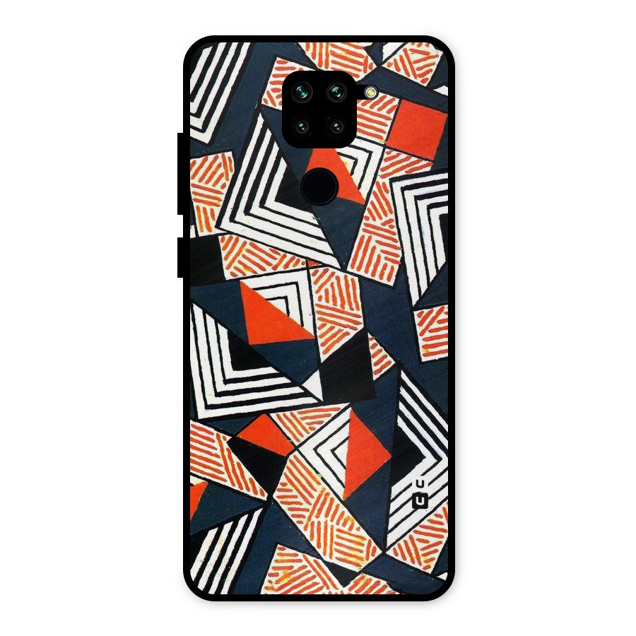 Colored Cuts Pattern Metal Back Case for Redmi Note 9