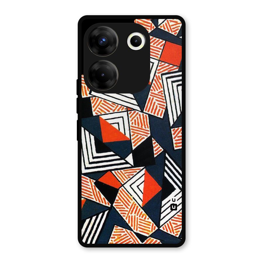 Colored Cuts Pattern Metal Back Case for Tecno Camon 20