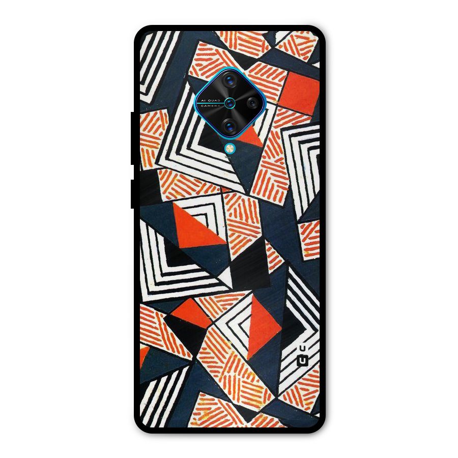 Colored Cuts Pattern Metal Back Case for Vivo S1 Pro