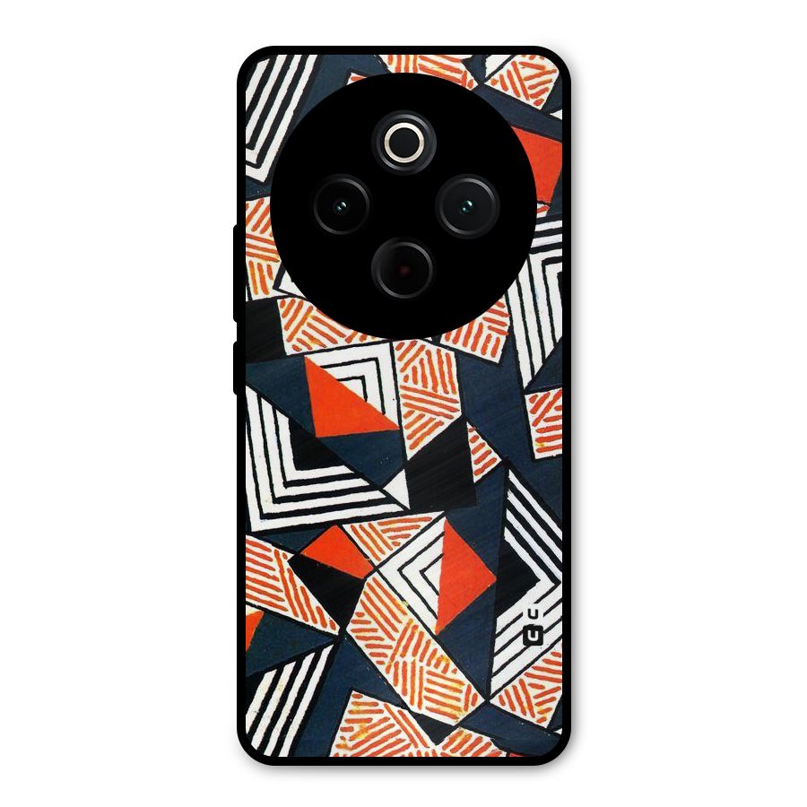 Colored Cuts Pattern Metal Back Case for Vivo T4