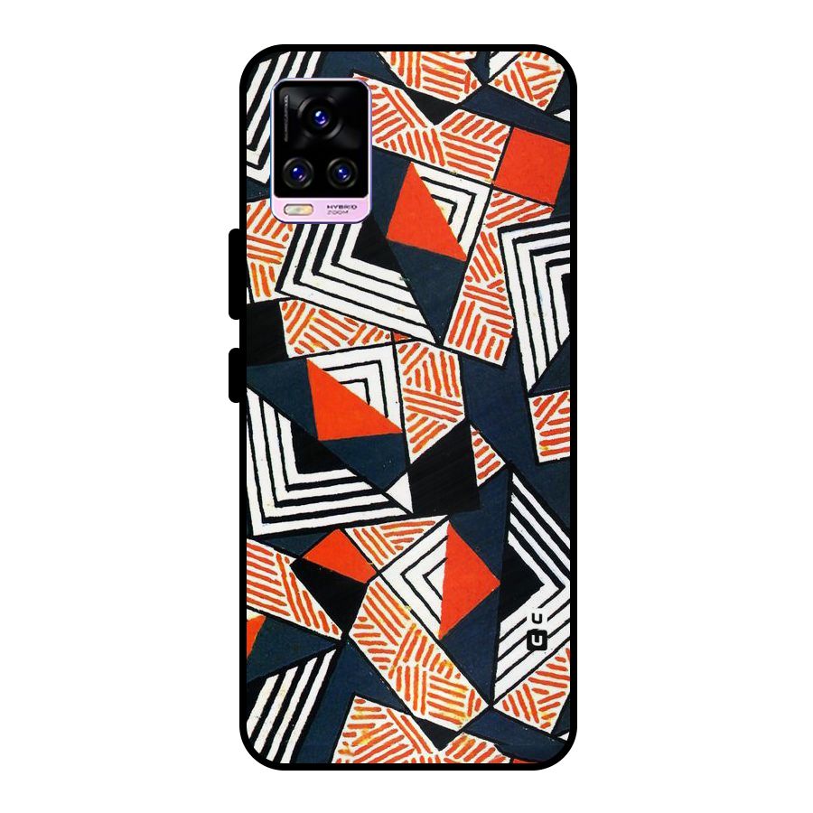 Colored Cuts Pattern Metal Back Case for Vivo V20 Pro