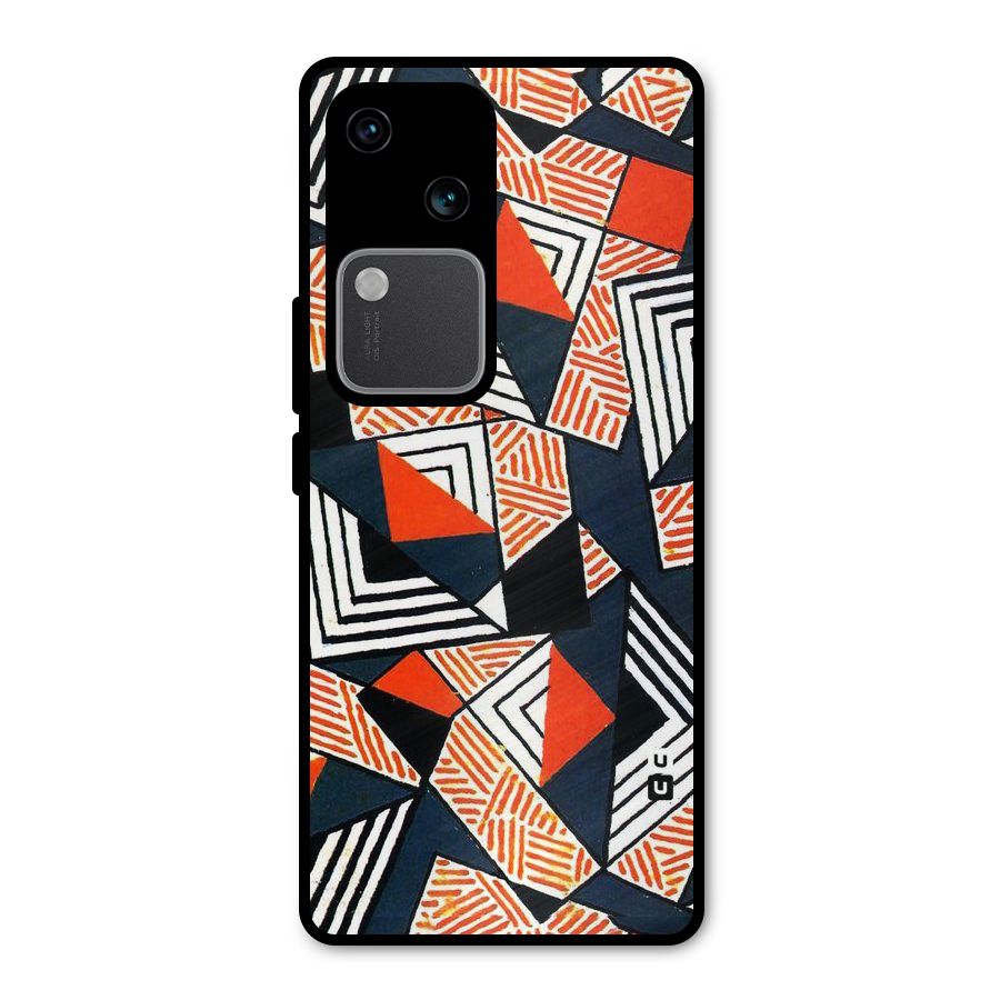 Colored Cuts Pattern Metal Back Case for Vivo V30