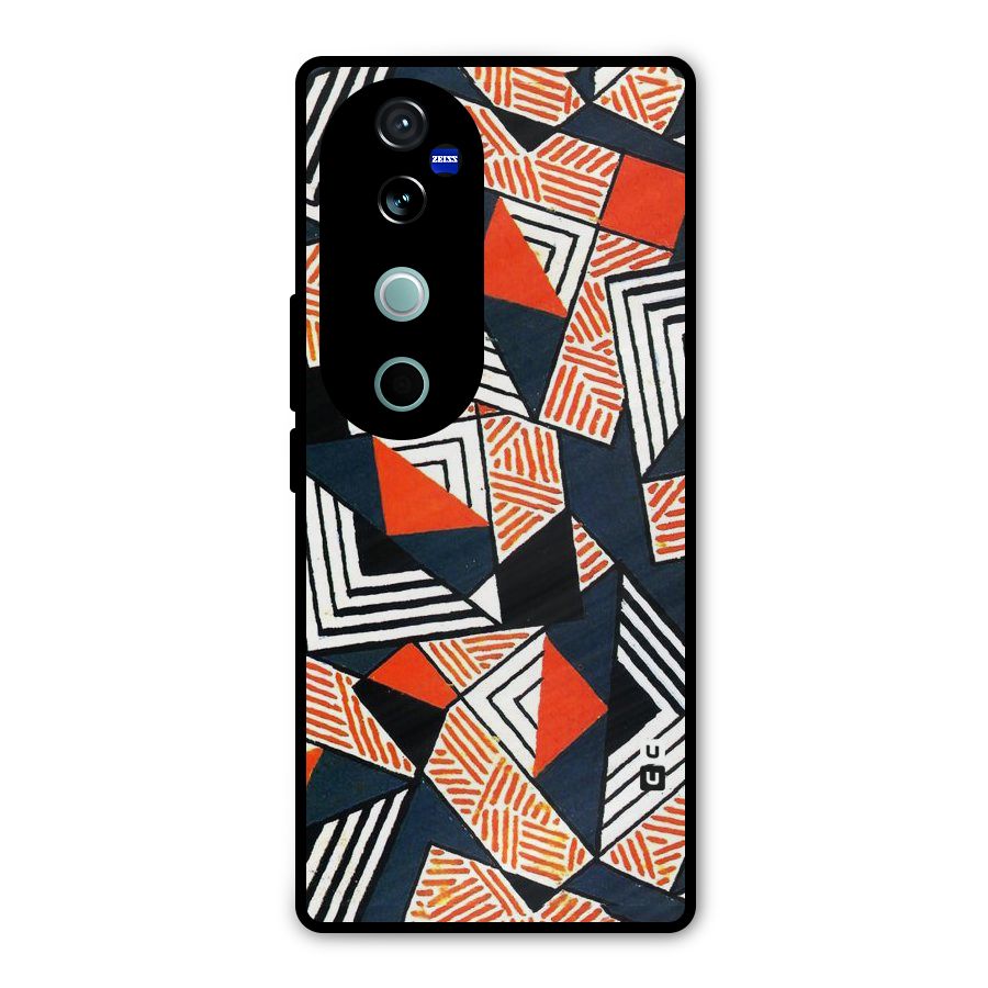 Colored Cuts Pattern Metal Back Case for Vivo V40