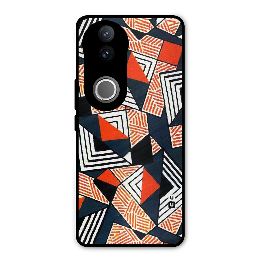 Colored Cuts Pattern Metal Back Case for Vivo V50e