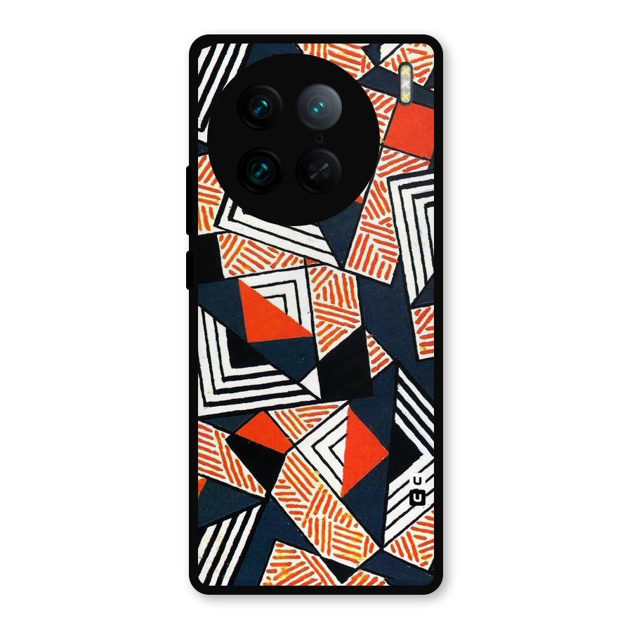 Colored Cuts Pattern Metal Back Case for Vivo X90 Pro