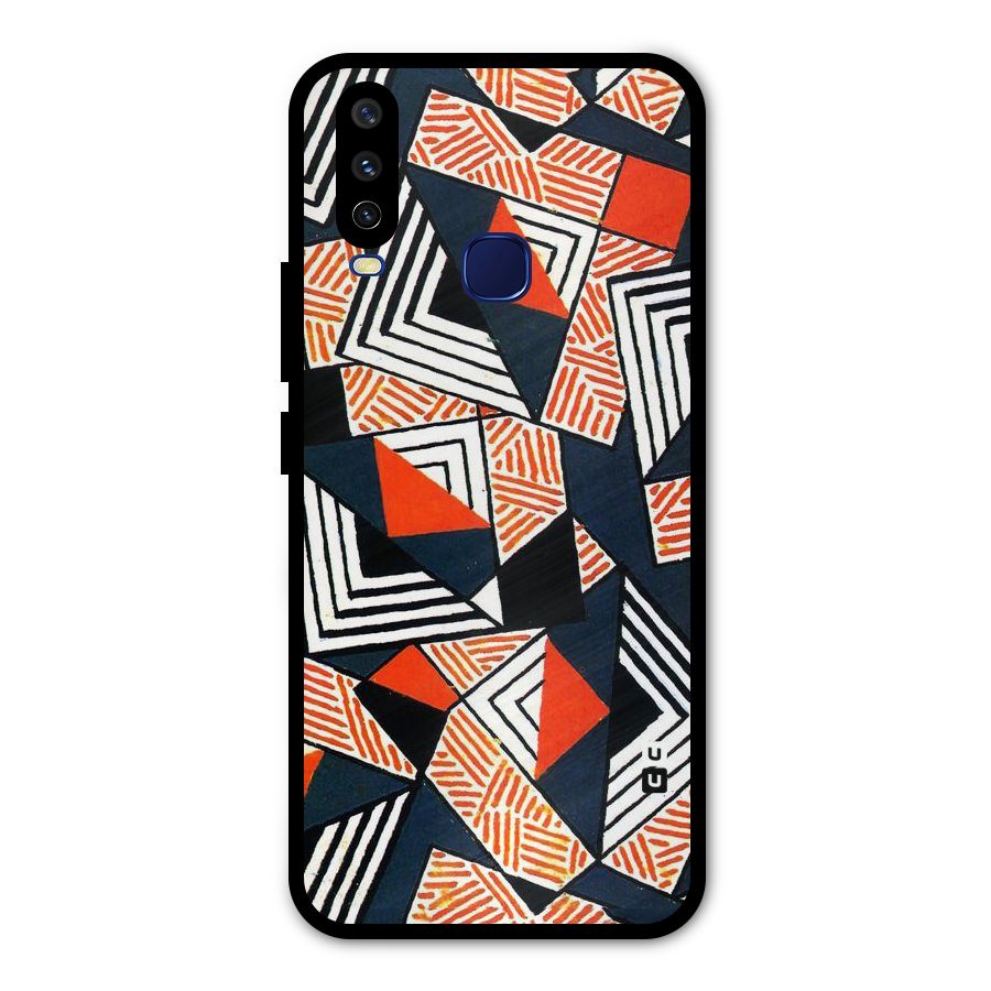 Colored Cuts Pattern Metal Back Case for Vivo Y12