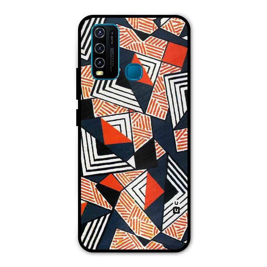 Colored Cuts Pattern Metal Back Case for Vivo Y30