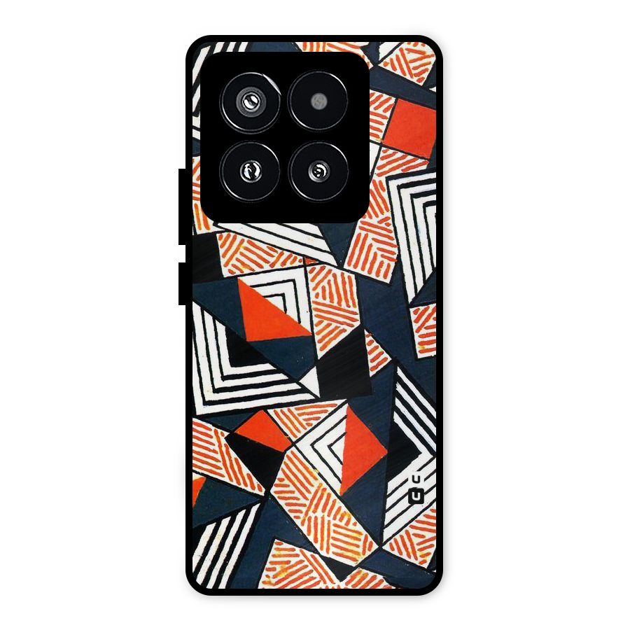 Colored Cuts Pattern Metal Back Case for Xiaomi 14 Pro