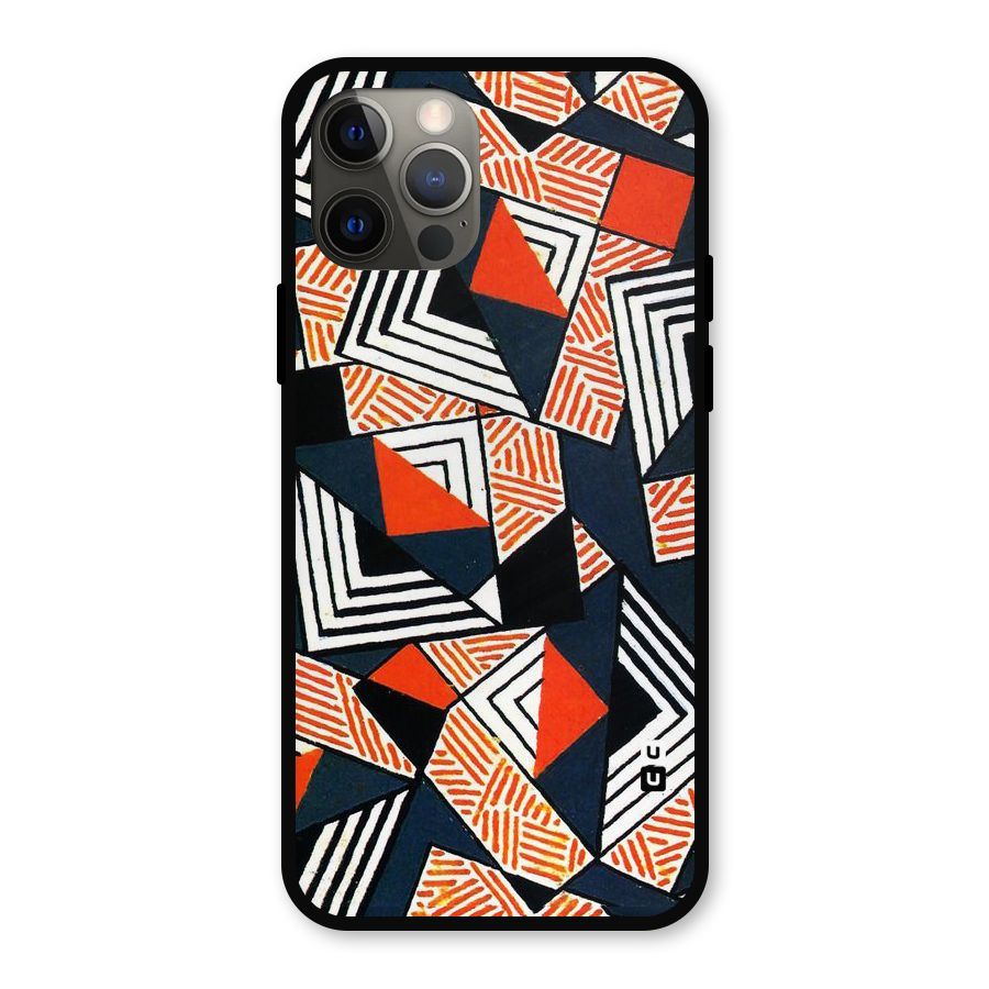 Colored Cuts Pattern Metal Back Case for iPhone 12 Pro