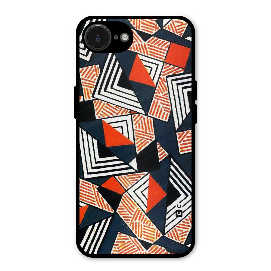 Colored Cuts Pattern Metal Back Case for iPhone 16e