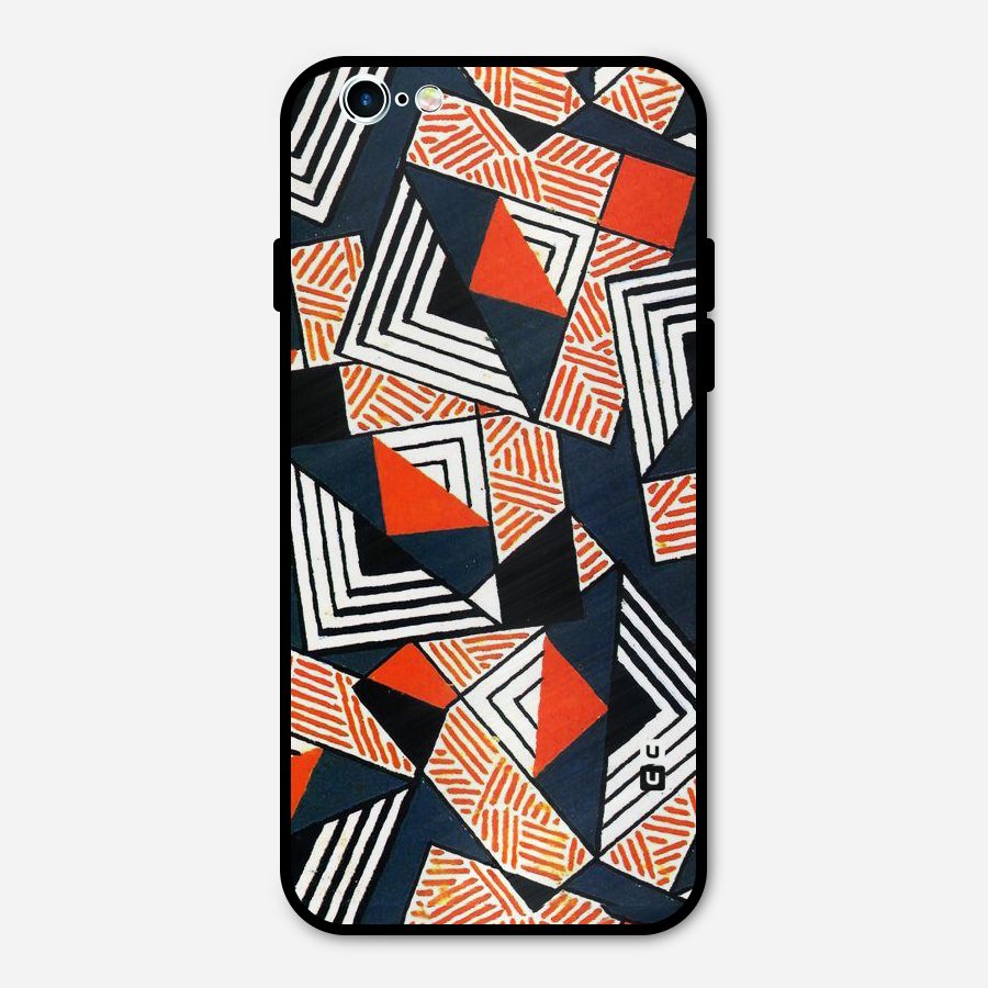 Colored Cuts Pattern Metal Back Case for iPhone 6 6s
