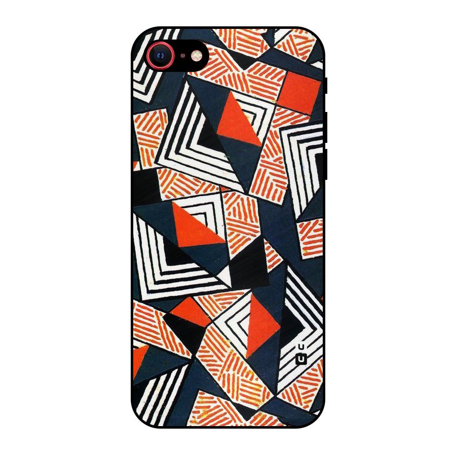 Colored Cuts Pattern Metal Back Case for iPhone 7