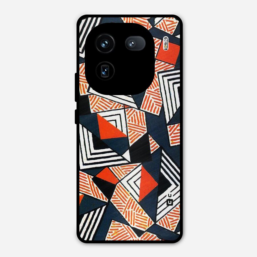 Colored Cuts Pattern Metal Back Case for iQOO 12