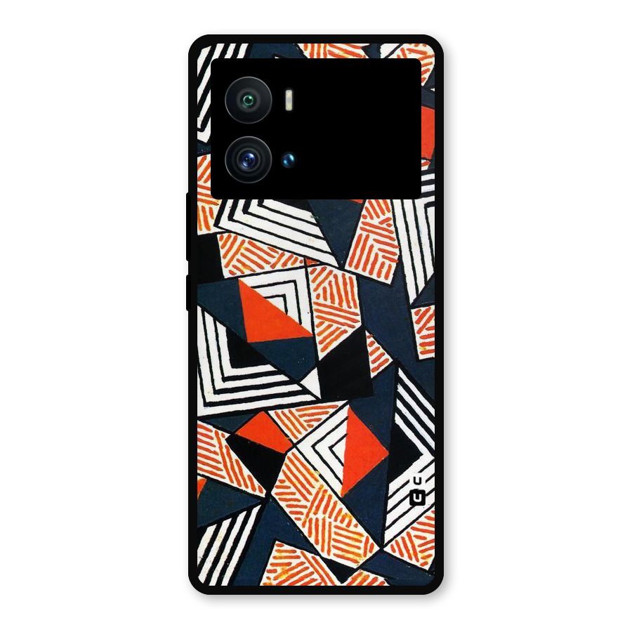 Colored Cuts Pattern Metal Back Case for iQOO 9 Pro