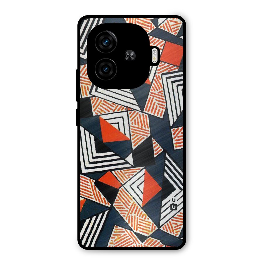 Colored Cuts Pattern Metal Back Case for iQOO Z9 Turbo