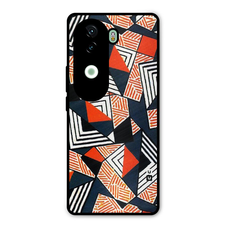 Colored Cuts Pattern Metal Back Case for iQOO Z9s
