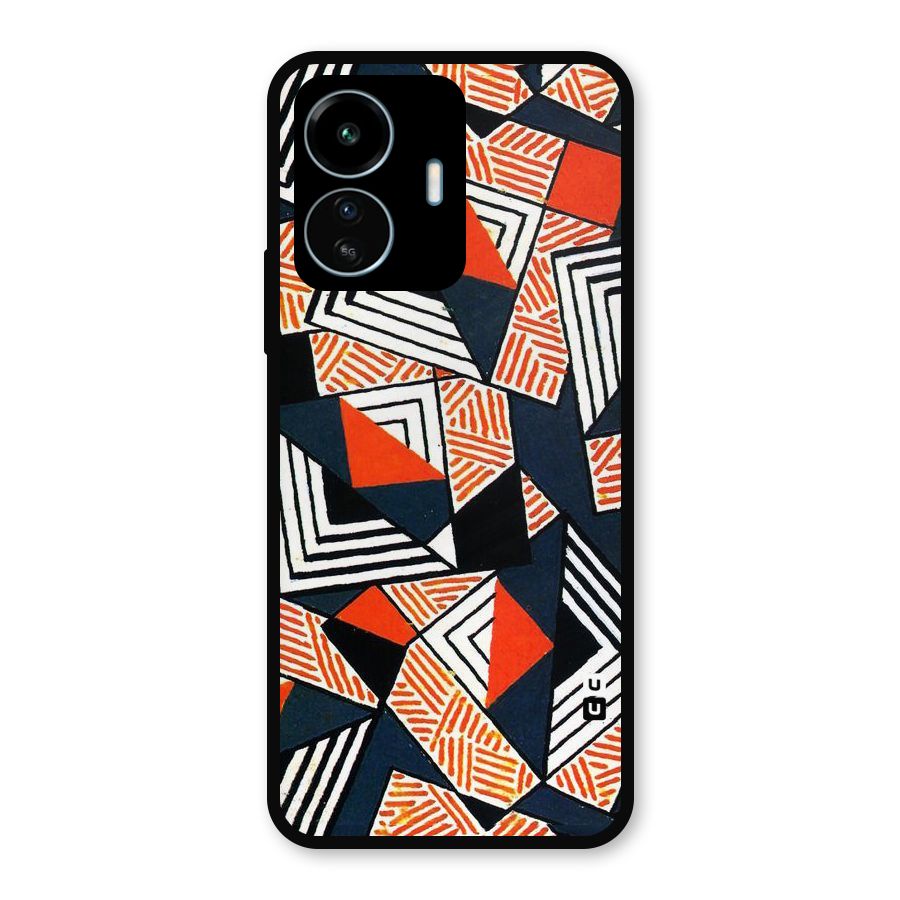 Colored Cuts Pattern Metal Back Case for vivo iQOO Z6 Lite 5G