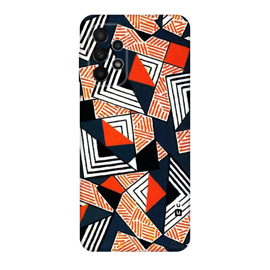 Colored Cuts Pattern Original Polycarbonate Back Case for Galaxy A23