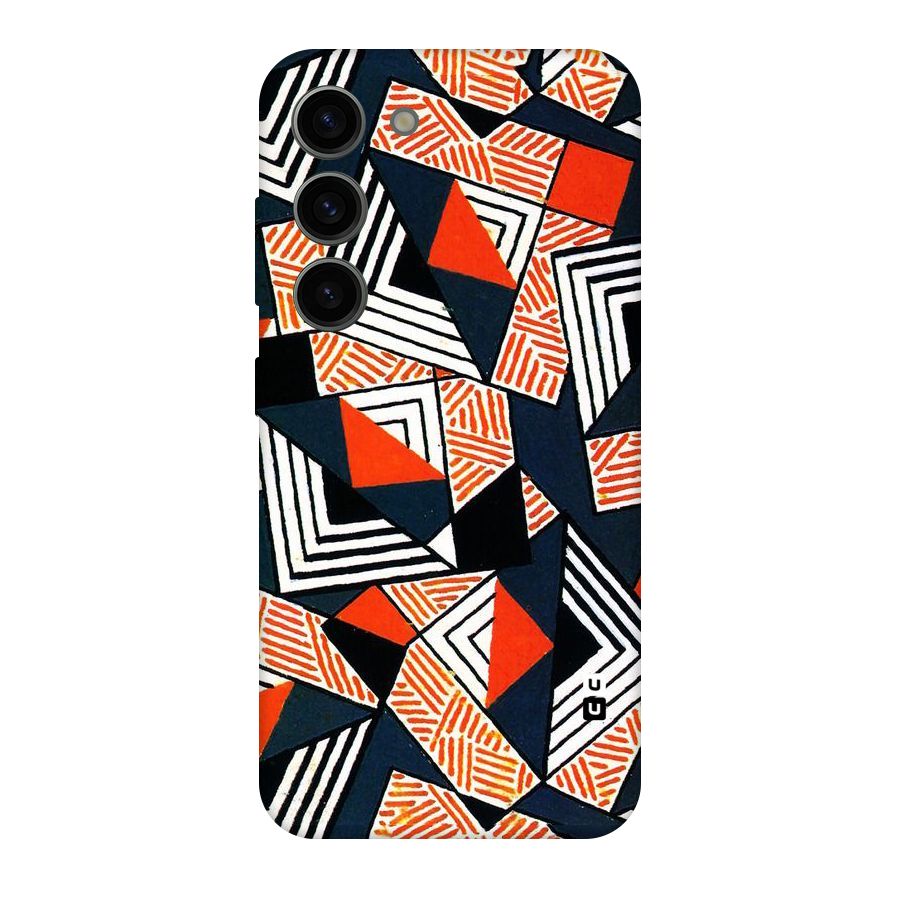 Colored Cuts Pattern Original Polycarbonate Back Case for Galaxy S23