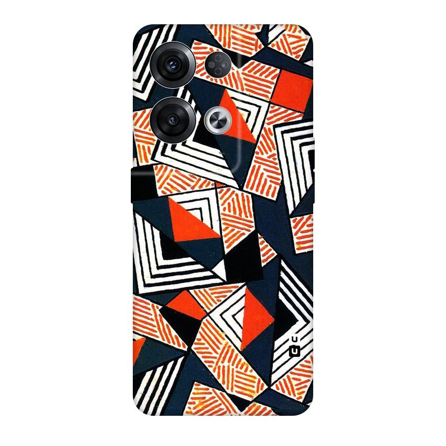 Colored Cuts Pattern Original Polycarbonate Back Case for Oppo Reno8 Pro 5G