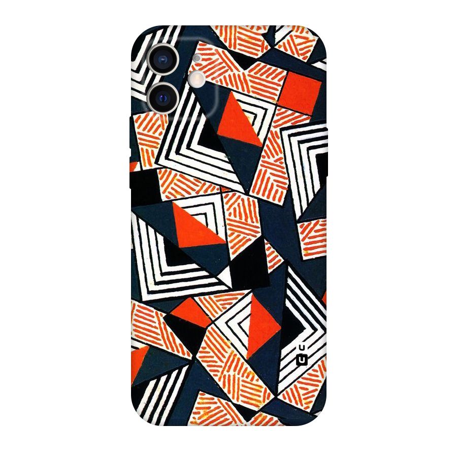 Colored Cuts Pattern Original Polycarbonate Back Case for iPhone 12