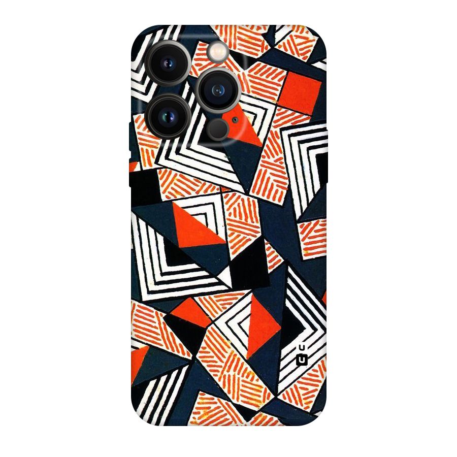 Colored Cuts Pattern Original Polycarbonate Back Case for iPhone 14 Pro
