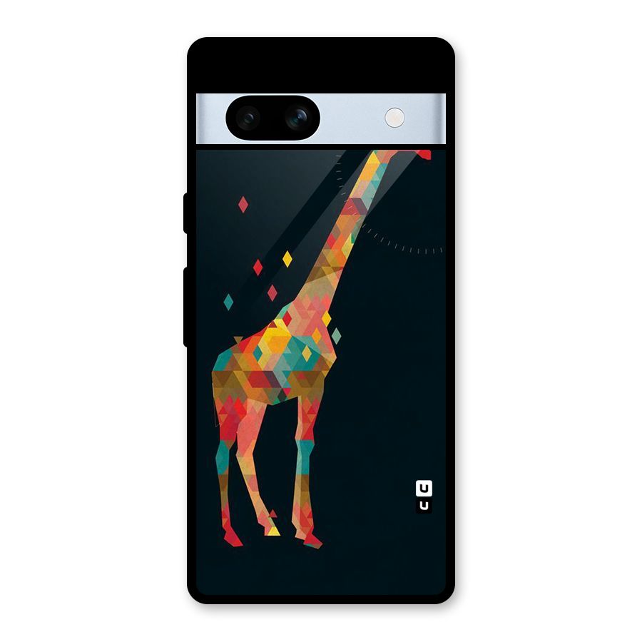 Colored Giraffe Glass Back Case for Google Pixel 7a