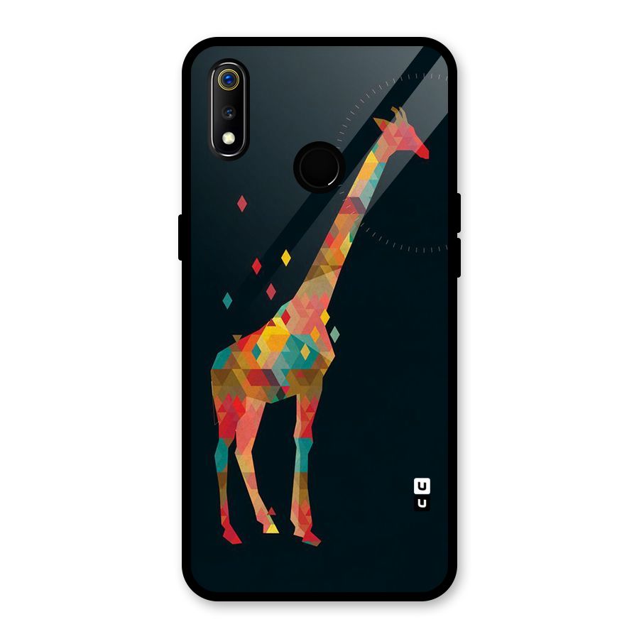 Colored Giraffe Glass Back Case for Realme 3