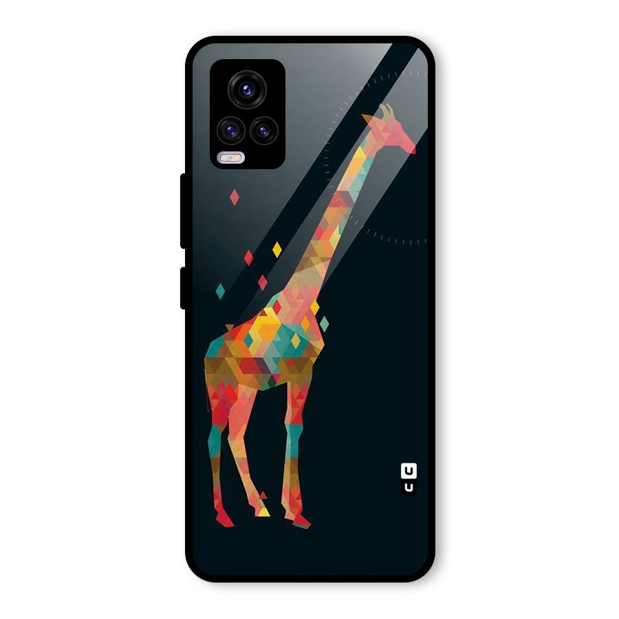 Colored Giraffe Glass Back Case for Vivo V20 2021