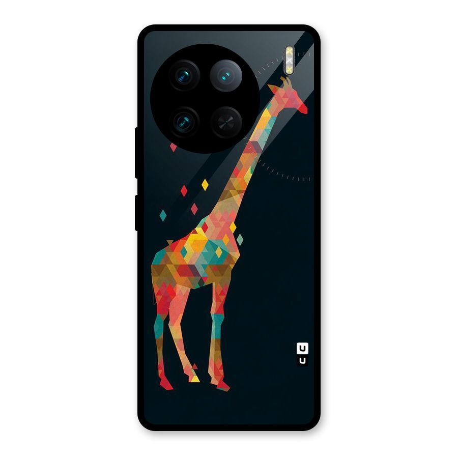 Colored Giraffe Glass Back Case for Vivo X90 Pros