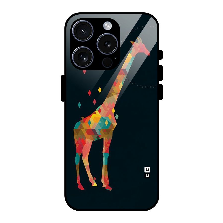 Colored Giraffe Glass Back Case for iPhone 15 Pro