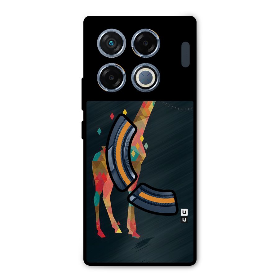 Colored Giraffe Metal Back Case for Infinix GT 20 Pro